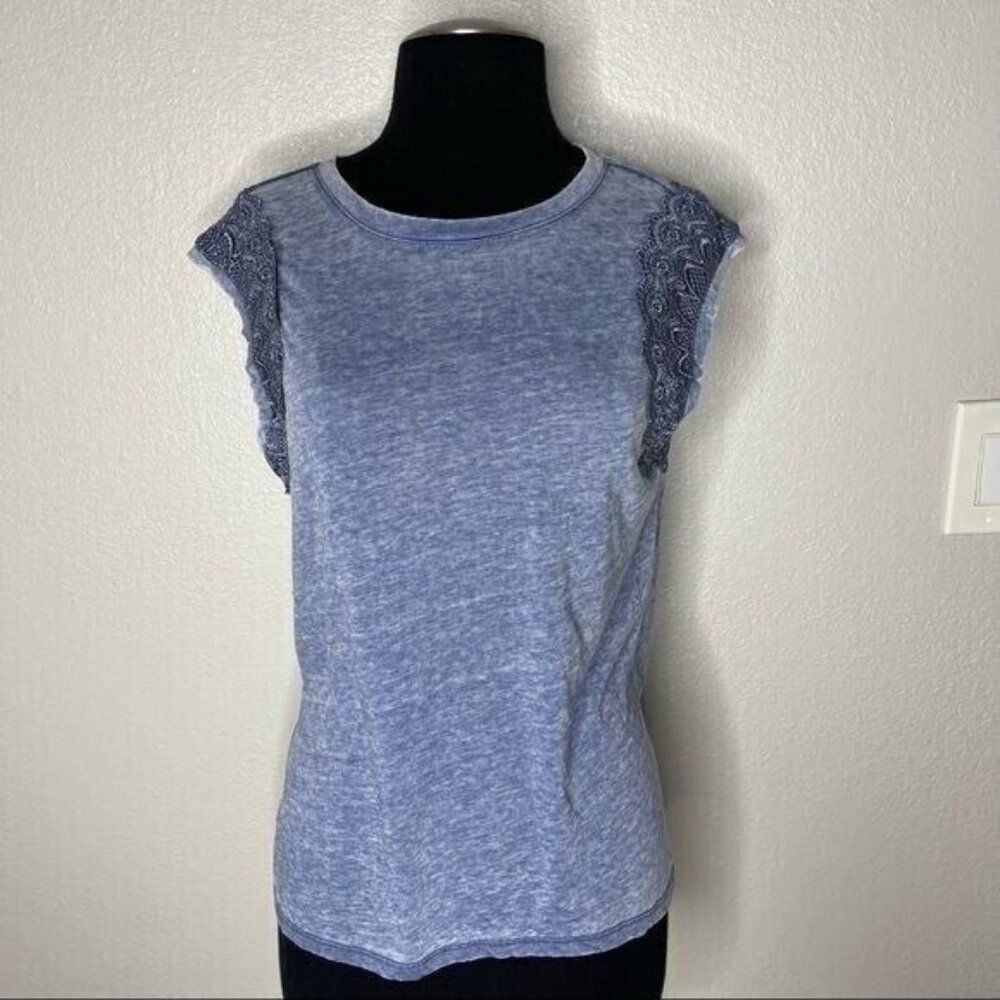 Rampage Blue Sleeveless Shirt with Beautiful Details on the sides of Sleeves